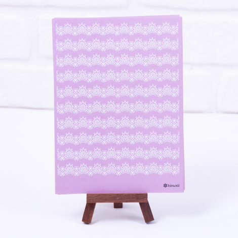 Dantel motifli lila sticker seti, A5 / 50 sayfa - Bimotif
