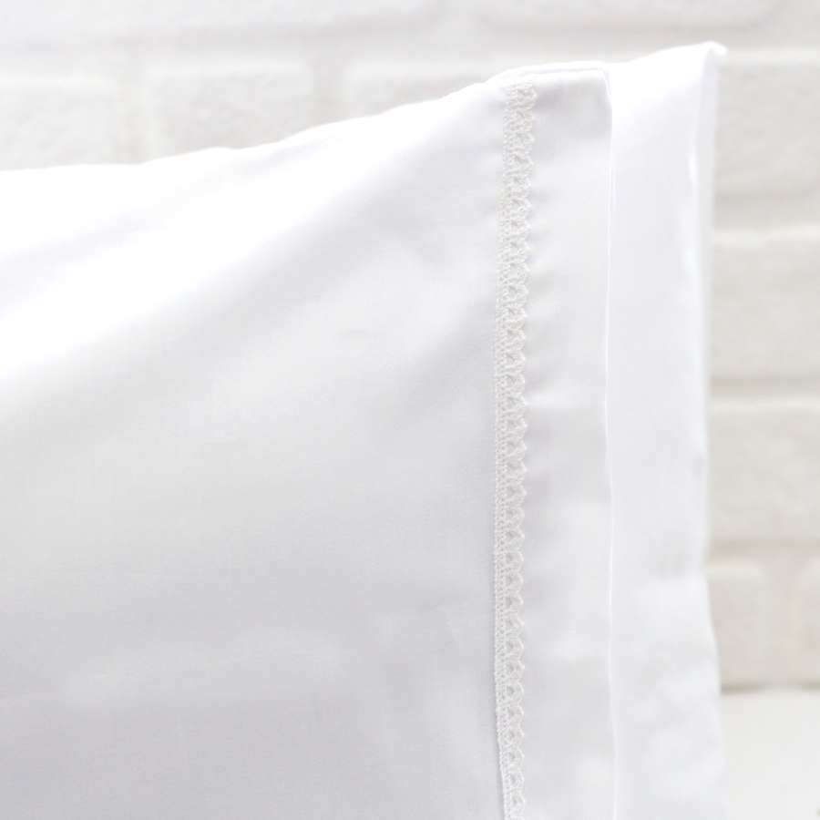 Dantelli yastık kılıfı seti, 50x70 cm / beyaz - 4