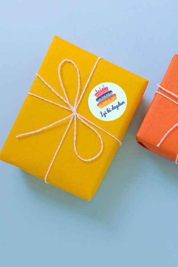 Doğum Günü tebrik sticker seti, 4x4 cm, 15 çeşit (1 Sayfa) - 3