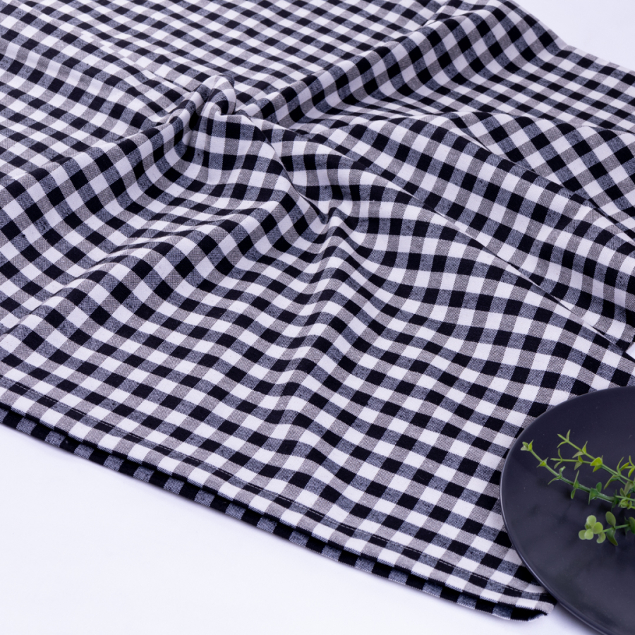 Dokuma kumaş piknik masa örtüsü, siyah / 180x180 - 1