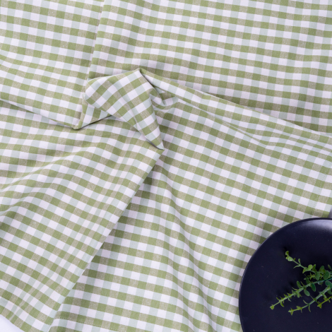 Dokuma kumaş piknik masa örtüsü, yeşil / 180x180 - Bimotif (1)