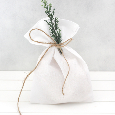 Düz beyaz ham bez kumaş kese, 10x15 cm / 25 adet - Bimotif
