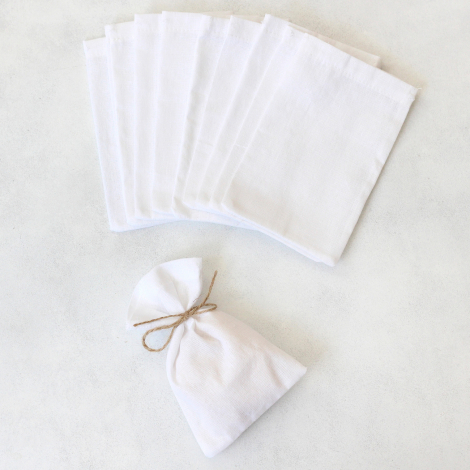 Düz beyaz ham bez kumaş kese, 13x18 cm / 25 adet - Bimotif (1)