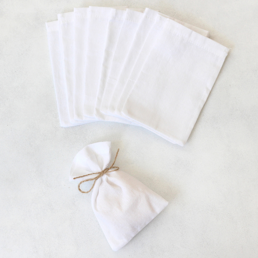 Düz beyaz ham bez kumaş kese, 13x18 cm / 25 adet - 2