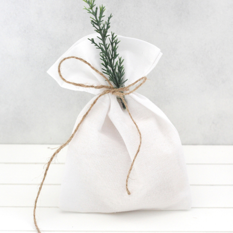 Düz beyaz ham bez kumaş kese, 13x18 cm / 25 adet - Bimotif