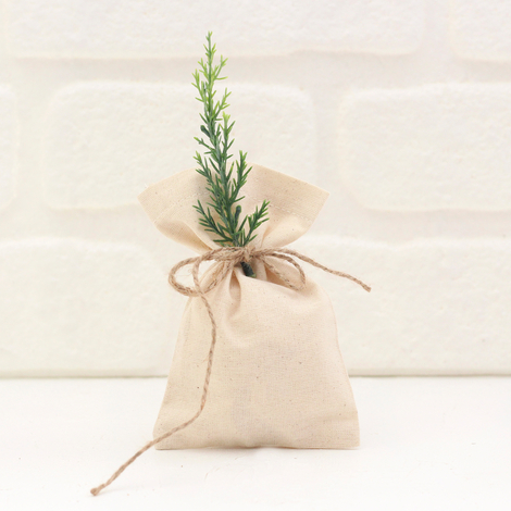 Düz krem ham bez kumaş kese, 10x15 cm / 25 adet - Bimotif