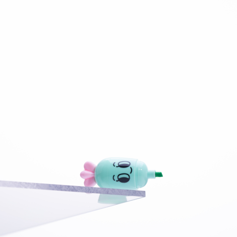 Emoji desenli mini havuç, fosforlu kalem, Mint / 1 adet - Bimotif