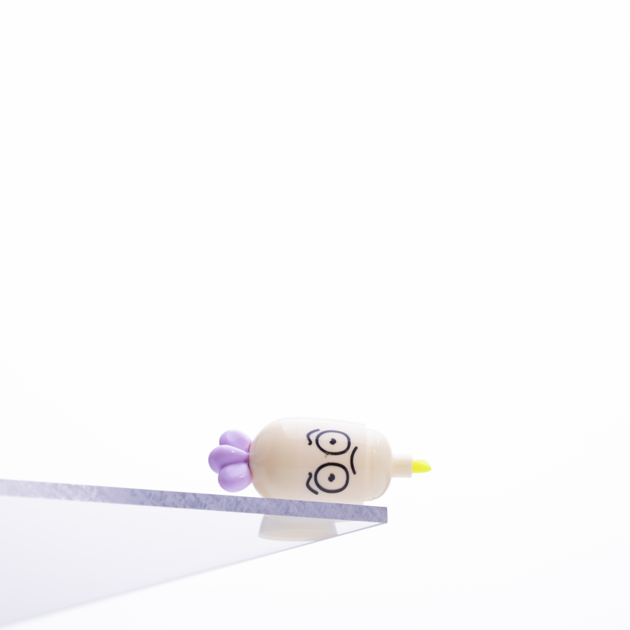 Emoji desenli mini havuç, fosforlu kalem, Sarı / 1 adet - 1