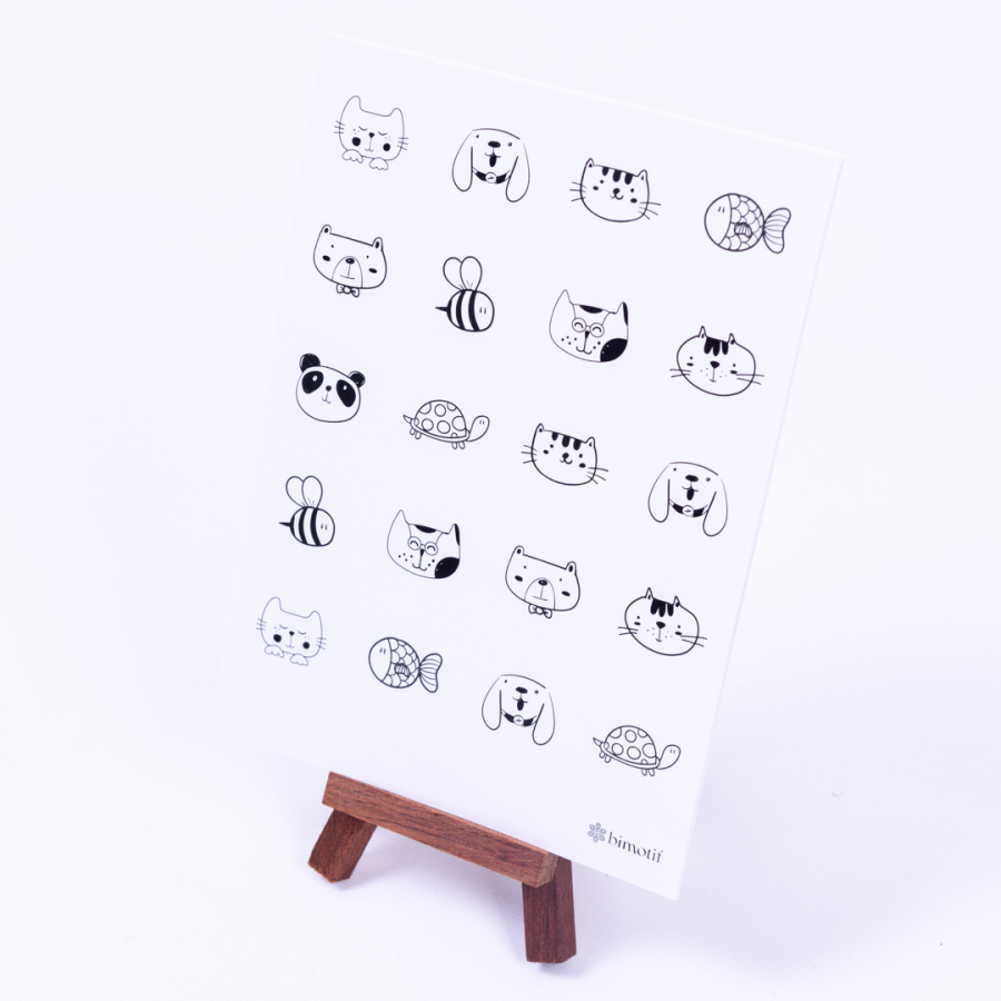 Evcil hayvan tasarımlı doddle sticker seti, A5 / 10 sayfa - 1