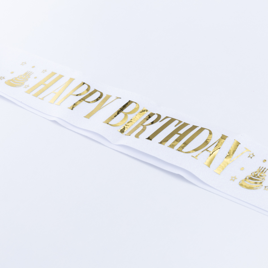 Happy Birthday yazılı kuşak, Gold - 2
