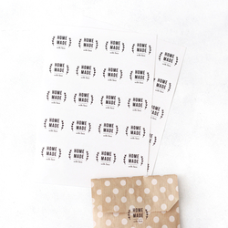 Home made yazılı şeffaf sticker seti, 20 adet (1 sayfa) - Bimotif (1)