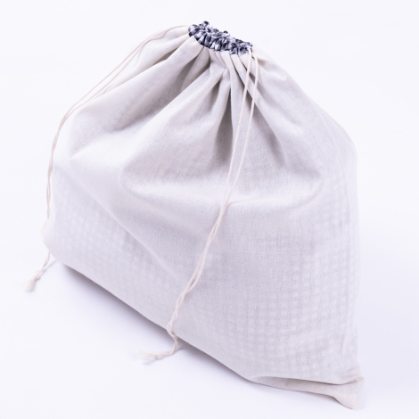 İçi zefir kumaş kareli ekmek torbası, 40x40 cm, siyah - Bimotif