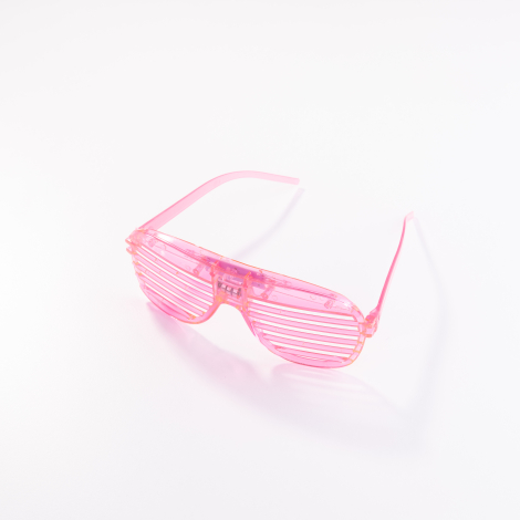 Işıklı ve renkli 2 adet panjur parti gözlüğü, pembe - Bimotif