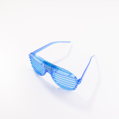 Işıklı ve renkli 3 adet panjur parti gözlüğü, mavi - Bimotif