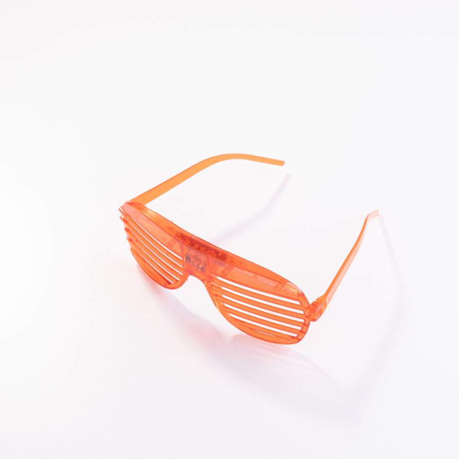 Işıklı ve renkli 3 adet panjur parti gözlüğü, turuncu - 1