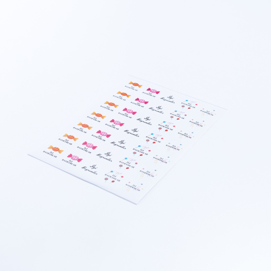 İyi bayramlar, yazılı sticker seti, 700 adet (20 sayfa) - 2
