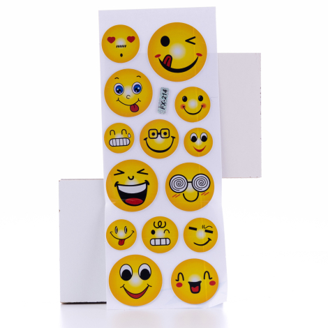 Kabartmalı yapışkan sticker, ifade emojileri / 5 sayfa - Bimotif