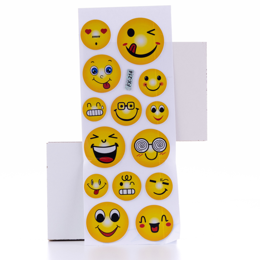 Kabartmalı yapışkan sticker, ifade emojileri / 5 sayfa - 1