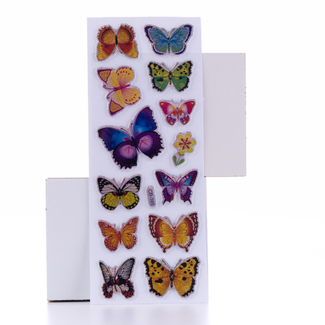 Kabartmalı yapışkan sticker, kelebek / 5 sayfa - Bimotif
