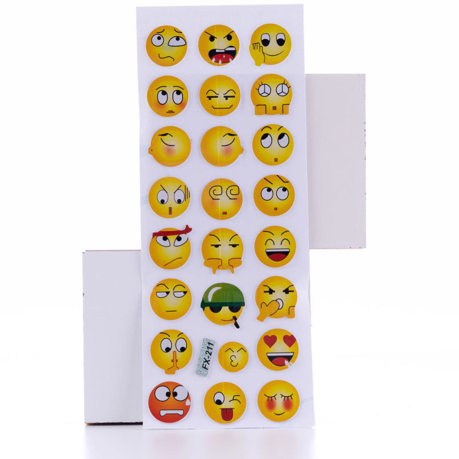 Kabartmalı yapışkan sticker, küçük şekilli ifade emojileri / 5 sayfa - 1