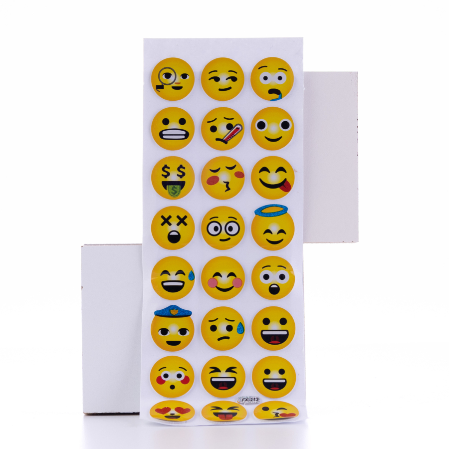 Kabartmalı yapışkan sticker, küçük ve farklı şekilli ifade emojileri / 5 sayfa - 1