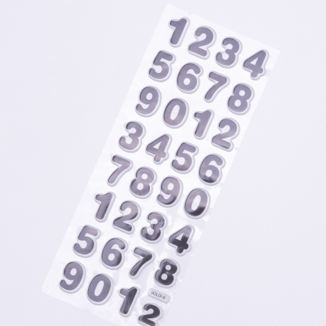 Kabartmalı yapışkan sticker, sayılar / 5 sayfa - Bimotif