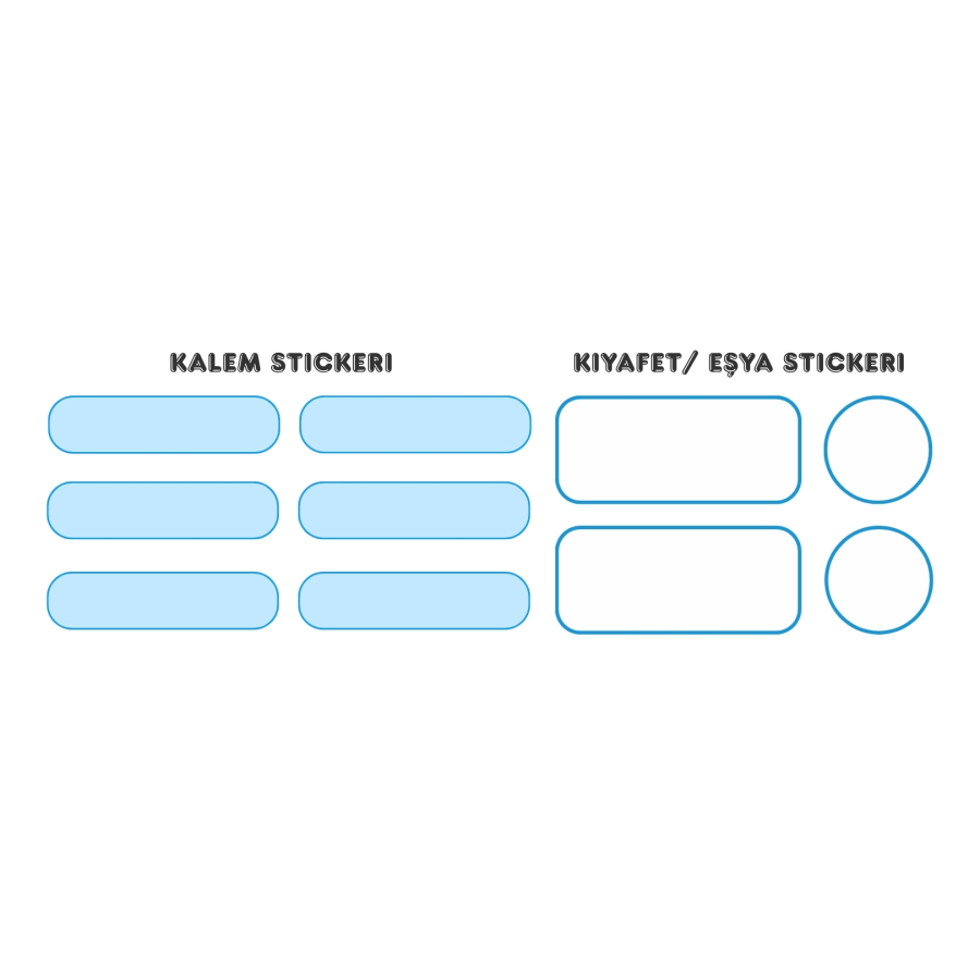 Kahraman figürlü isimlik, ders programı, kalem ve eşya sticker seti, mavi / 10 sayfa - 4