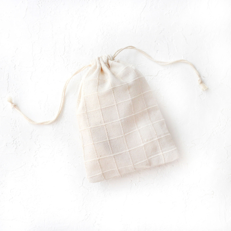 Kareli desen Buldan bezi kumaş kese, 10x15 cm / 10 adet - Bimotif (1)