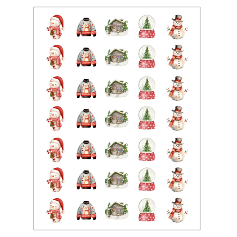 Karışık 175 adet yılbaşı sticker seti, 5 sayfa - 4