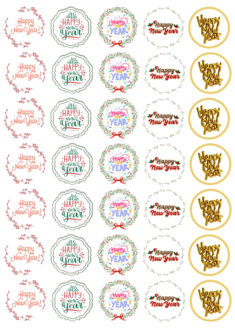 Karışık 175 adet yılbaşı sticker seti, 5 sayfa - 5