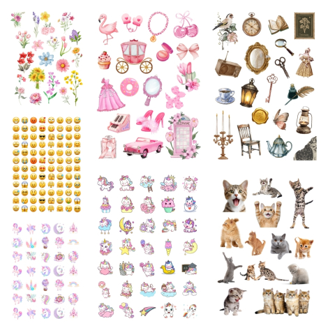 Karışık eğlenceli sticker, 1 Adet - Bimotif