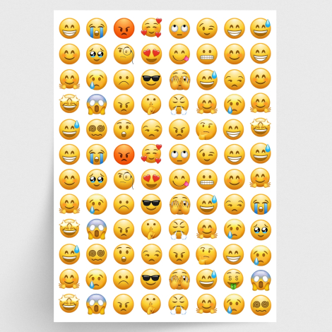 Karışık emoji, duygu ve yüz ifadesi sticker seti, 1920 adet - Bimotif