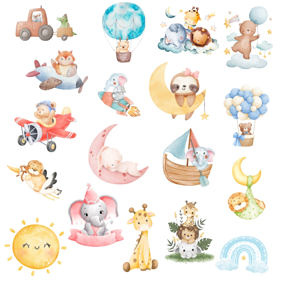 Karışık priz ve duvar stickerı, 10x15 cm - 1