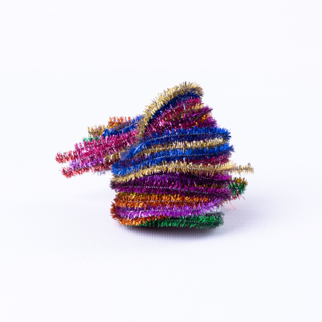 Karışık renkli simli tel şönil, 30 cm / 20 adet - Bimotif