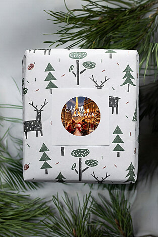 Karışık Yılbaşı Sticker Seti, Büyük Boy (4cm) - 150 adet (10 sayfa) - Yılbaşı Figürleri - 4