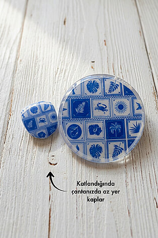 Katlanabilir Kore Yelpazesi, 25cm Çantalı Kolay Taşınabilir Serinletici Yelpaze (Karışık Desen) - Bimotif (1)