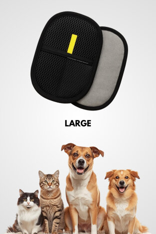 Kedi köpek tüy ve tiftik toplama eldiveni, 20x15 cm (Tüm yüzeylere uygun tüy temizleme) - Bimotif