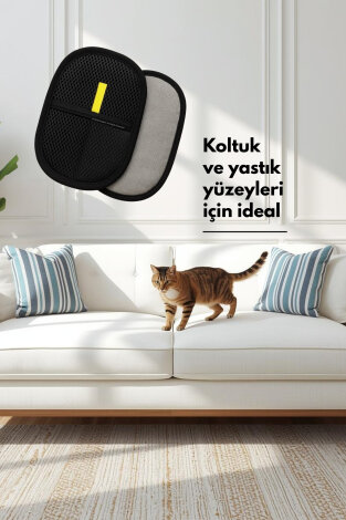 Kedi köpek tüy ve tiftik toplama eldiveni, 20x15 cm (Tüm yüzeylere uygun tüy temizleme) - 3