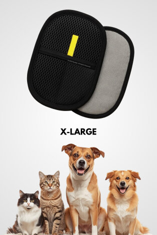 Kedi köpek tüy ve tiftik toplama eldiveni, 25x18 cm (Tüm yüzeylere uygun tüy temizleme) - Bimotif