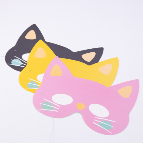 Kediler 3lü karton maske seti - Bimotif