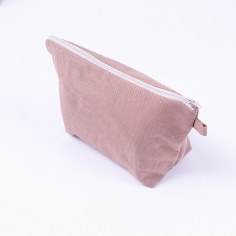 Su ve leke tutmaz duck kumaştan fermuarlı vizon makyaj çantası - Bimotif (1)