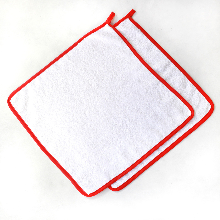Kırmızı biyeli mutfak el havlusu, 35x35 cm / 2 adet - 3
