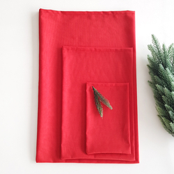 Kırmızı kumaş hediye kesesi / 15x25 cm (5 adet) - Bimotif