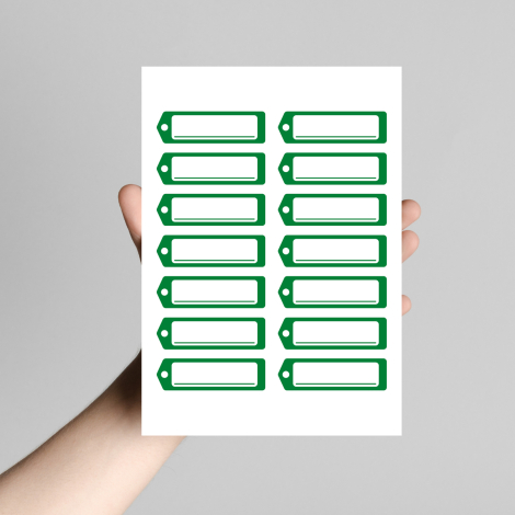 Koyu yeşil isimlikli okul etiketi / stickerı, 6.25x2 cm (10 sayfa) - Bimotif