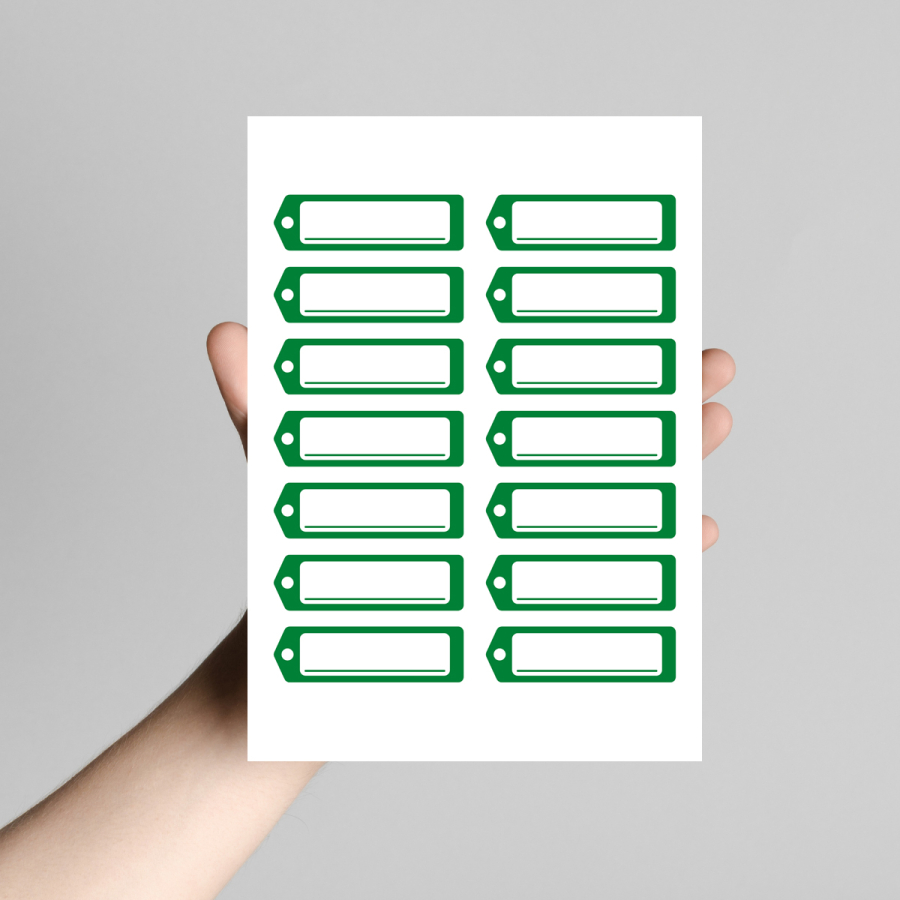 Koyu yeşil isimlikli okul etiketi / stickerı, 6.25x2 cm (10 sayfa) - 1