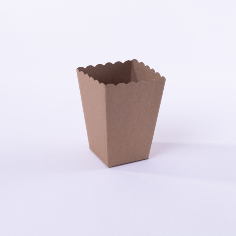 Kraft karton popcorn kutusu / 4 adet - Bimotif