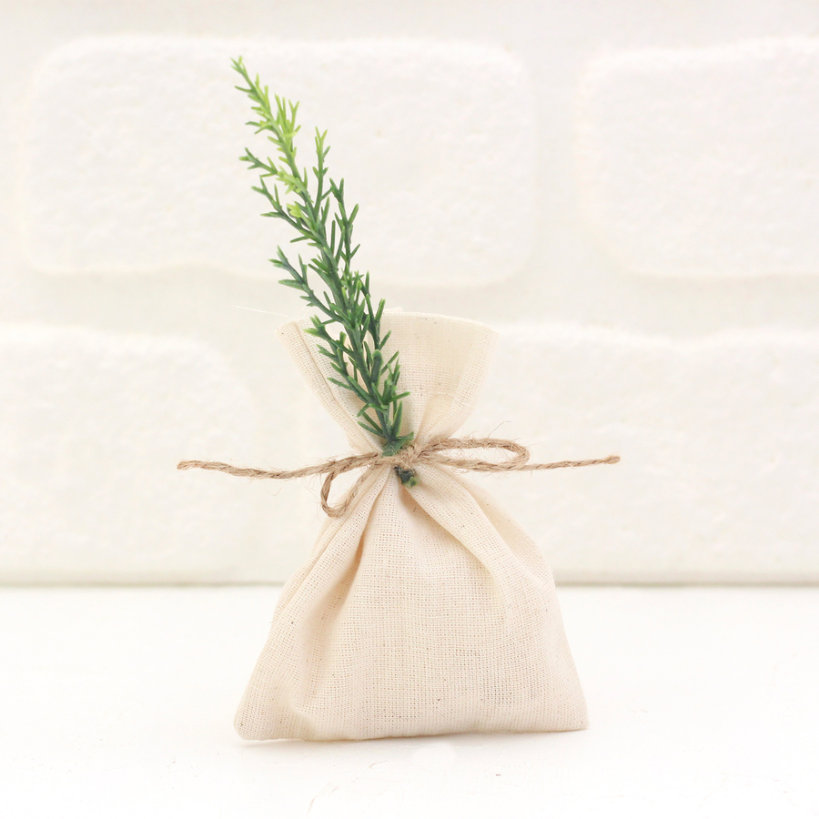 Krem ham bez çok amaçlı hediye ve saklama kesesi, 9x12 cm / 5 adet - 1