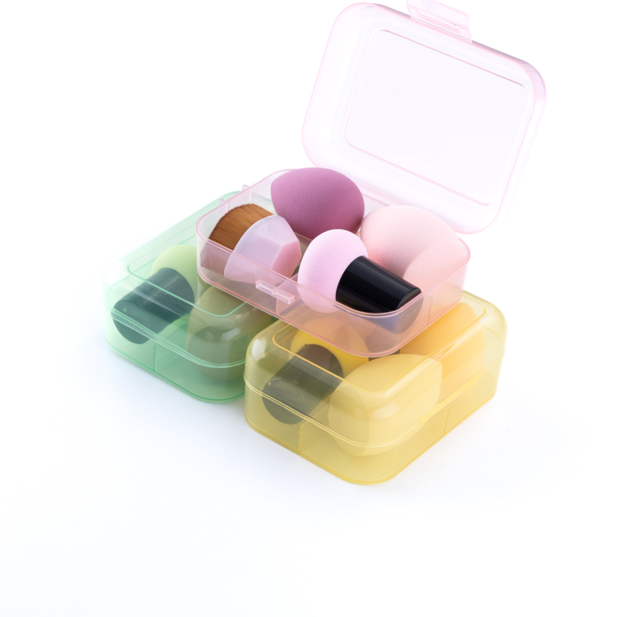 Kutulu 4lü Makyaj Süngeri Seti (Fondöten, Kapatıcı, Pudra Uygulama) - 1