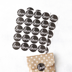 Love yazılı sticker seti, 20 adet (1 sayfa) - Bimotif