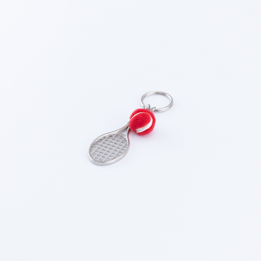 Metal raket ve tenis topu anahtarlık / Kırmızı - 1